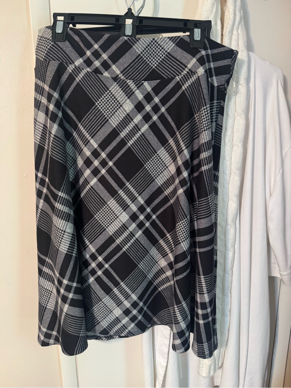 NYC Black and White Plaid Pencil Skirt